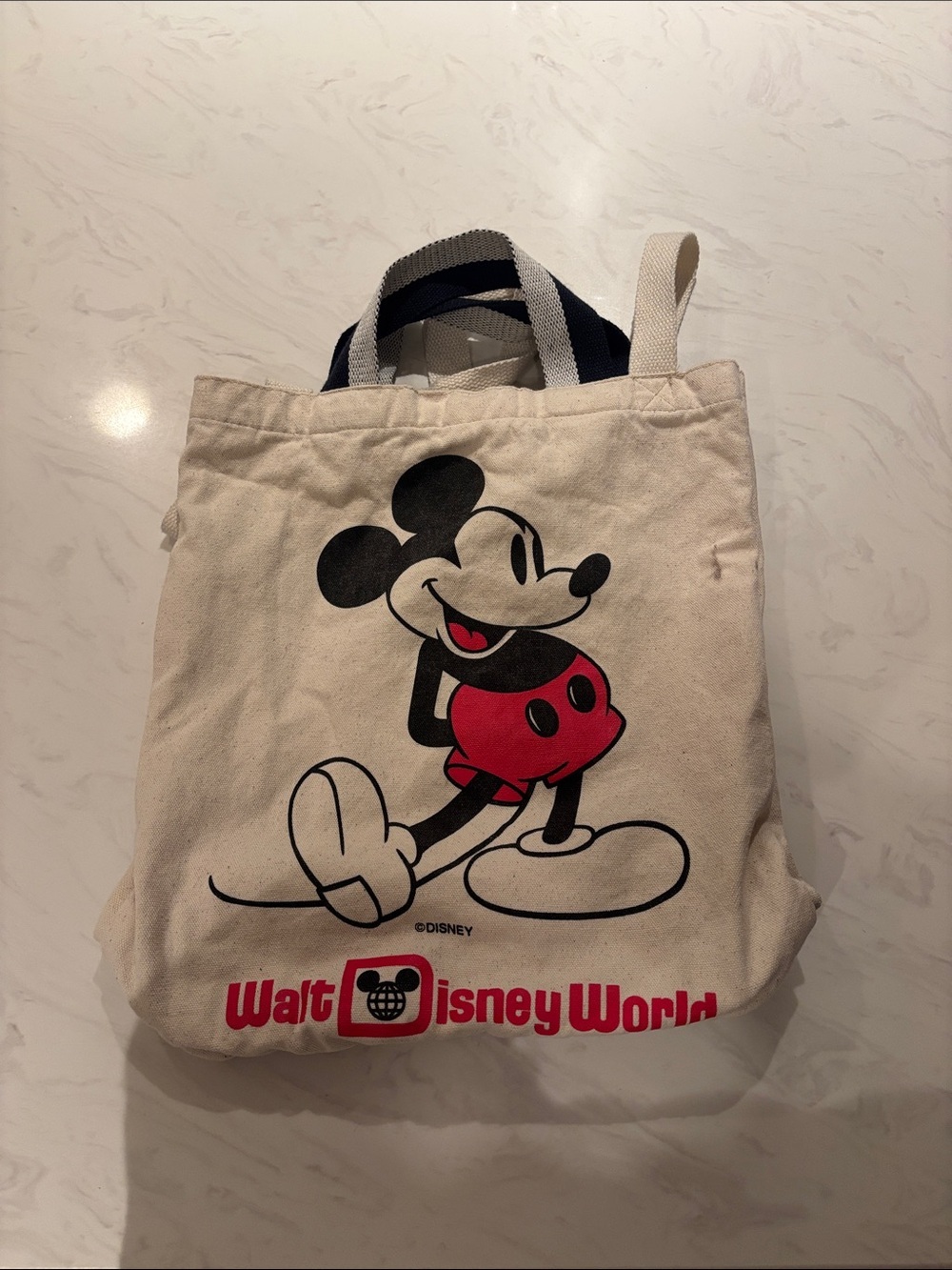 Walt Disney World Mickey Canvas Tote Bag - Cream and Red